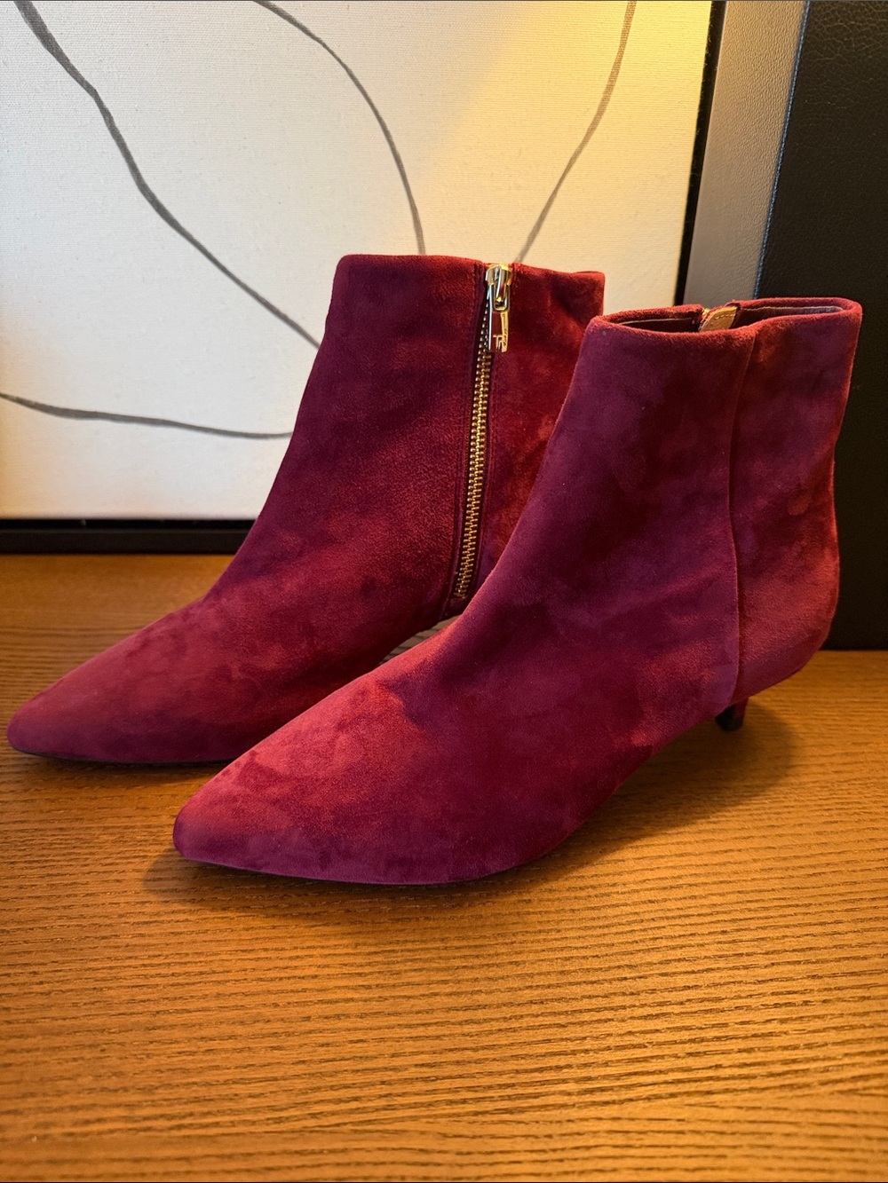 Taryn Rose Suede Pointed-Toe Ankle Boots